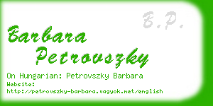 barbara petrovszky business card